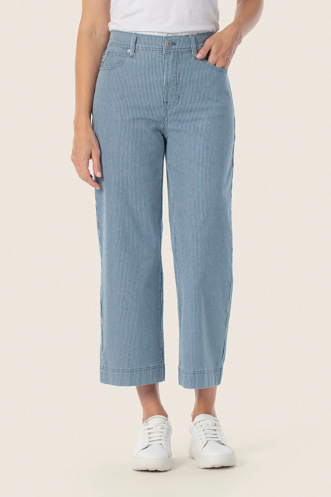 Gerry Weber Blue Denim 0 Denim Striped Trousers SKU: N67111_106 Image 01