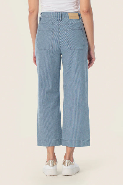 Gerry Weber Blue Denim 0 Denim Striped Trousers SKU: N67111_106 Image 02