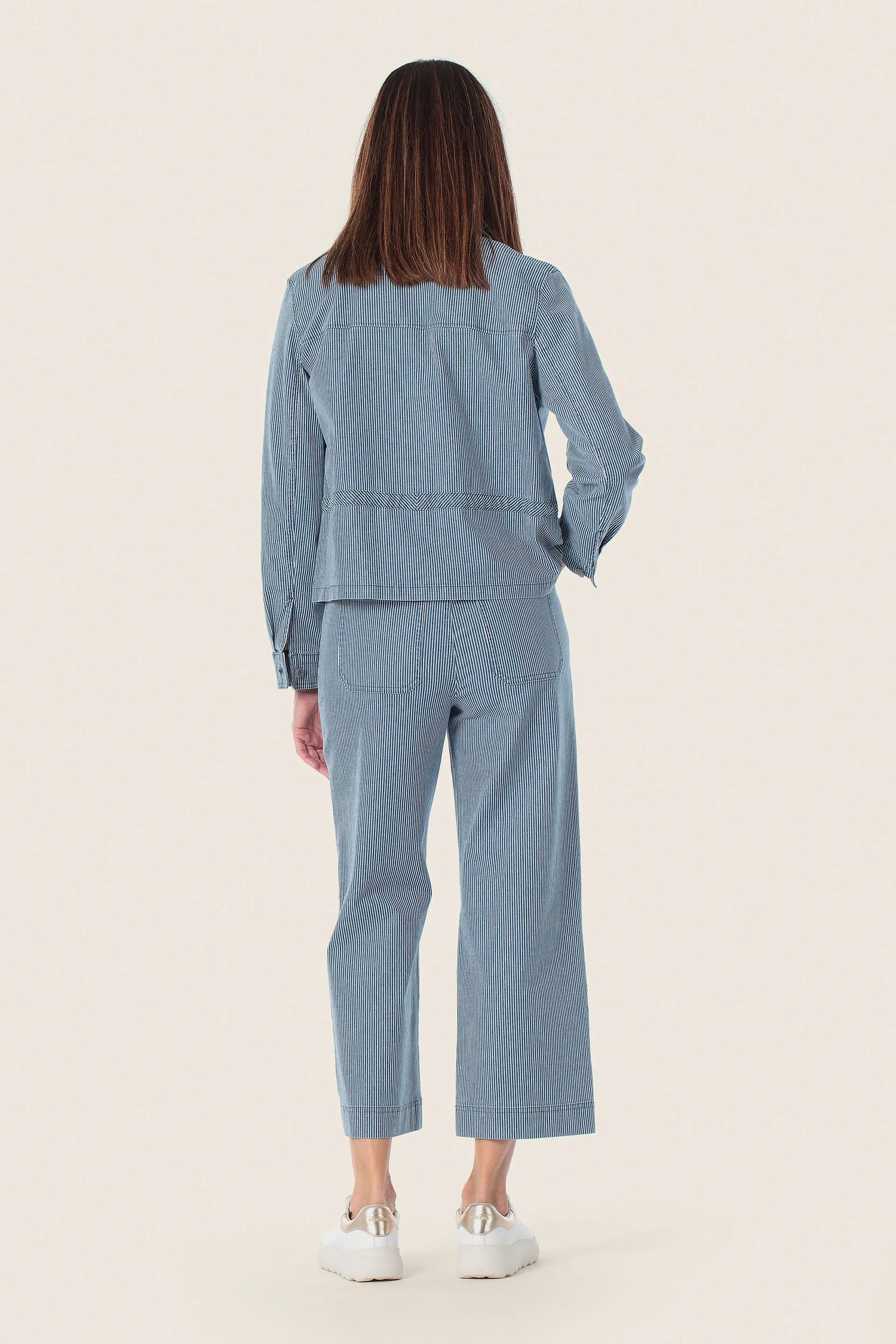 Gerry Weber Blue Denim 0 Denim Striped Trousers SKU: N67111_106 Image 04
