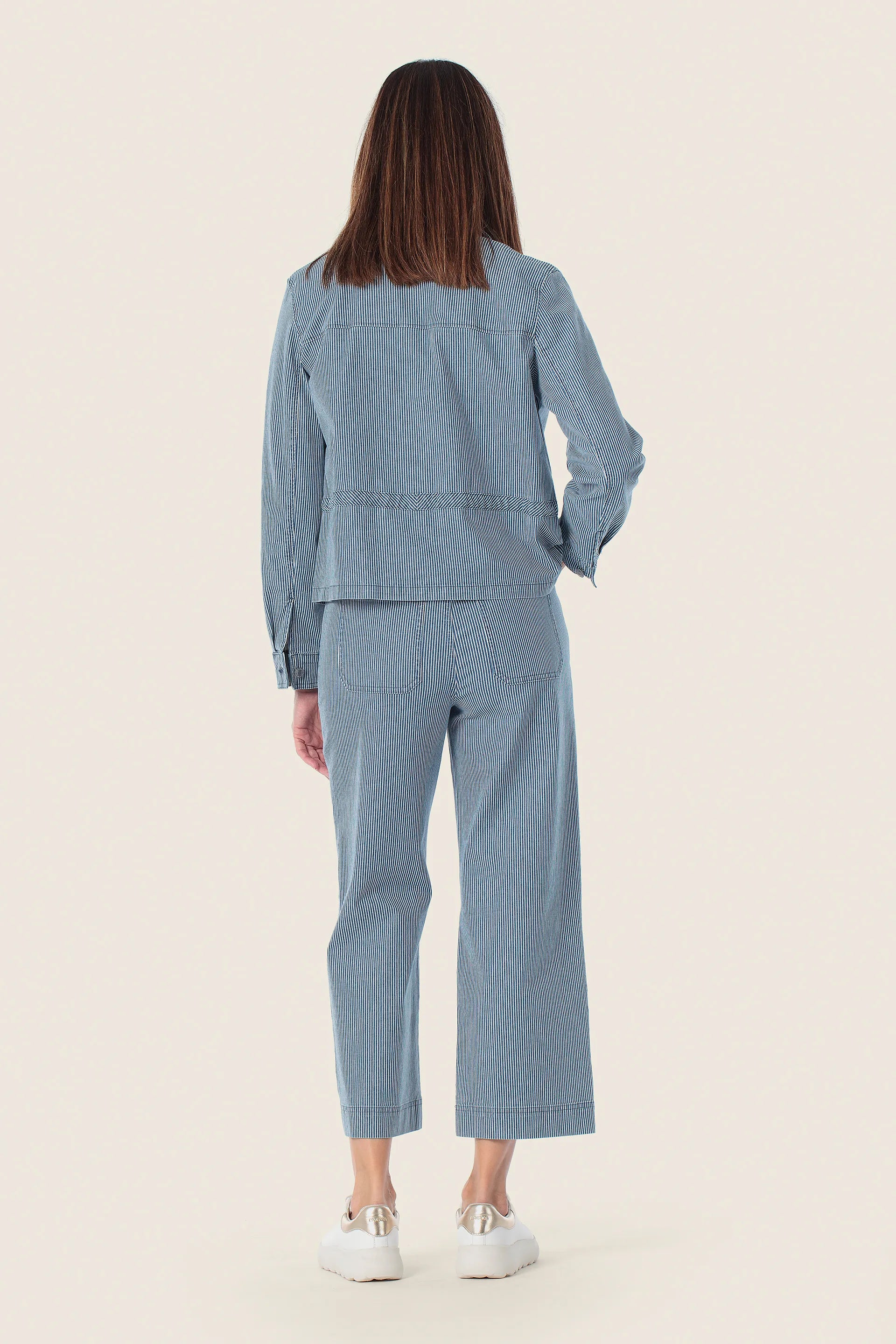 Gerry Weber Blue Denim 0 Denim Striped Trousers SKU: N67111_106 Image 04