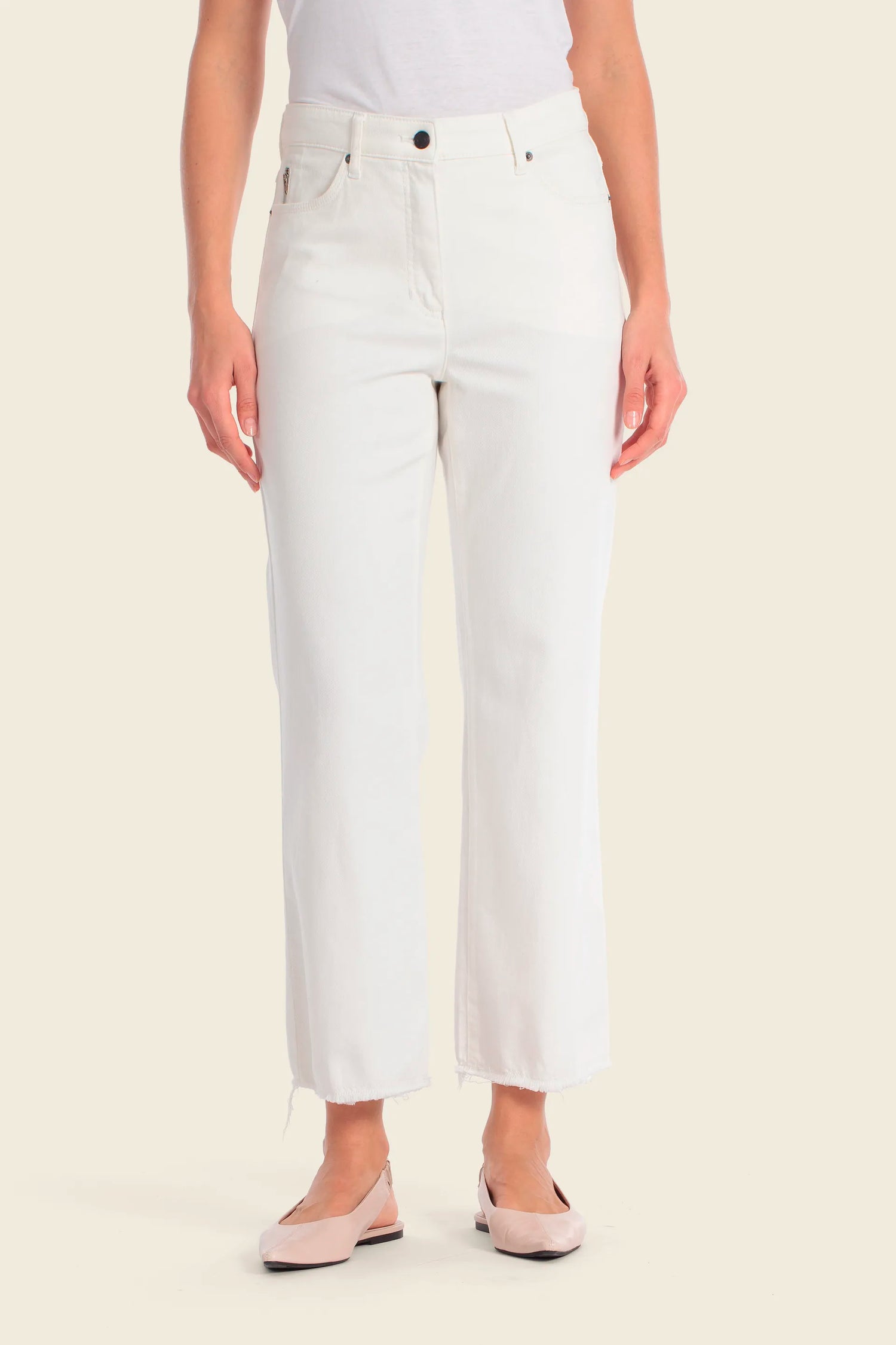 Gerry Weber White Off White 0 White Cropped Jeans SKU: N67112_121 Image 01
