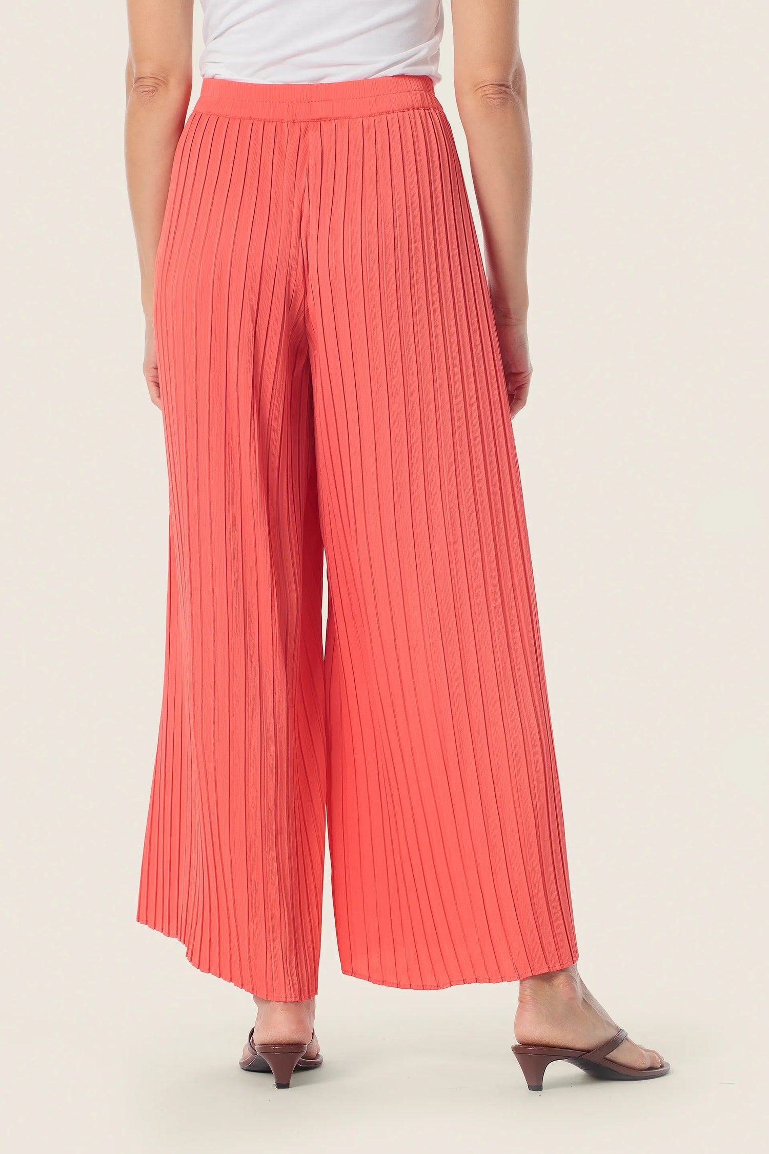 Gerry Weber Red Lobster 0 Pleated Wide Leg Slip On Trousers SKU: N67114_302 Image 02