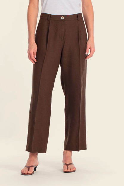 Gerry Weber Brown Chestnut Women Cotton Capri Trouser SKU: N67117_357 Image 01