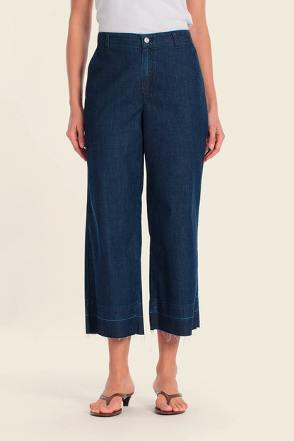 Gerry Weber Blue Dark Denim 0 Cropped Wide Leg Jeans SKU: N67118_397 Image 01