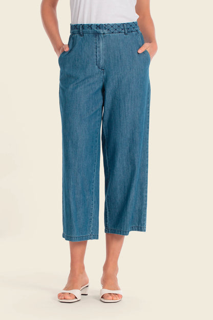 Gerry Weber Blue Medium Denim Women Wide Trouser SKU: N67151_396 Image 01