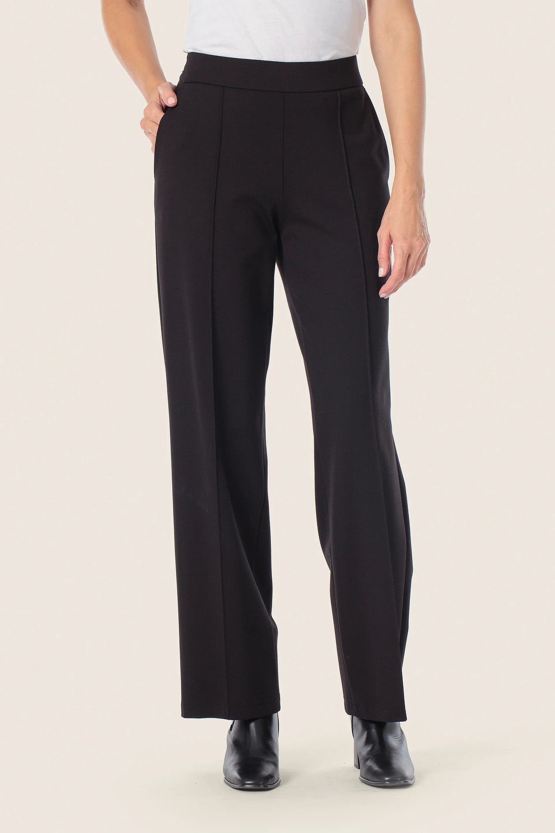 Gerry Weber Black 0 Black Slip On Trousers SKU: N67413_120 Image 01