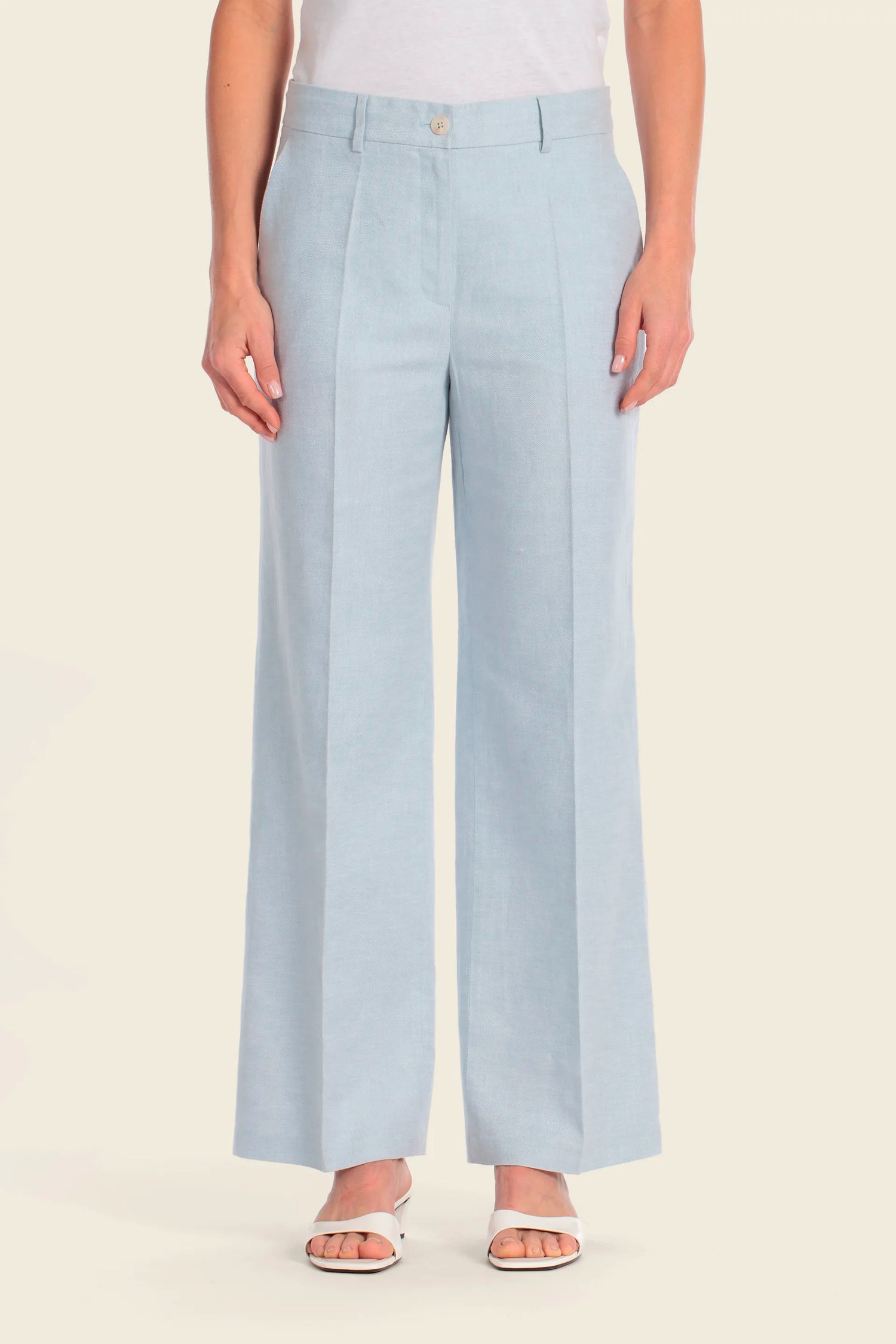 Gerry Weber Blue Sky 0 Linen Blend Dress Trousers SKU: N67700_125 Image 01