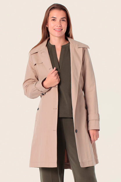 Gerry Weber Beige Camel 0 Long Beige Trench Coat SKU: N68204_144 Image 01