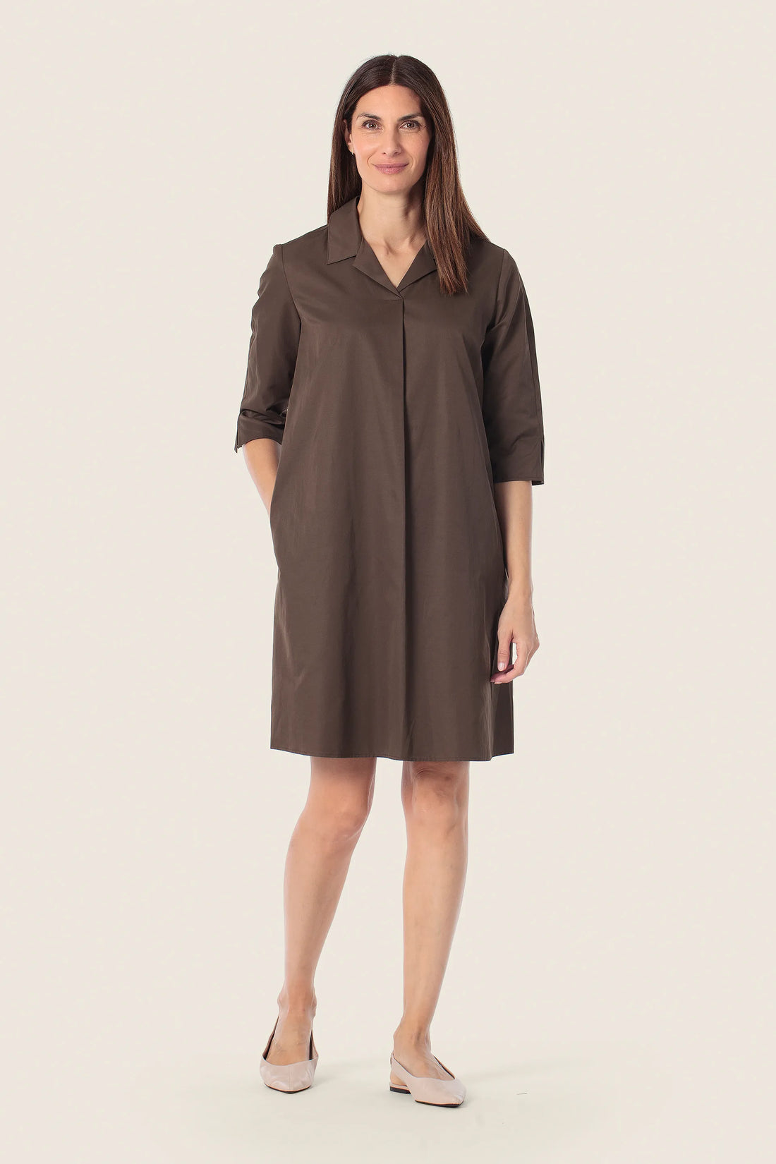 Gerry Weber Brown Chestnut 0 Brown Shirt Style Dress SKU: N68511_357 Image 01