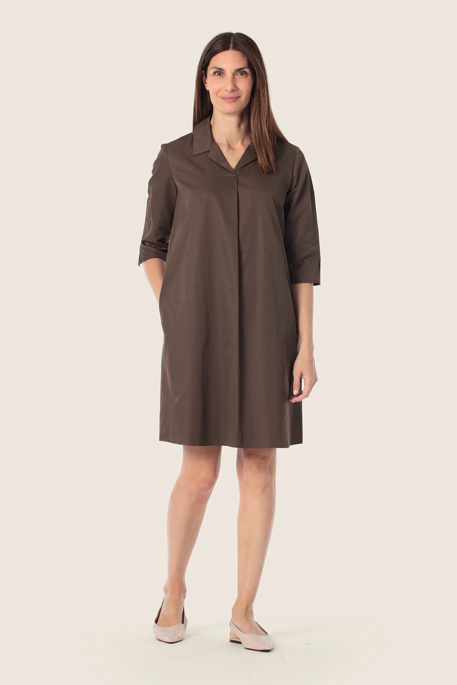 Gerry Weber Brown Chestnut 0 Brown Shirt Style Dress SKU: N68511_357 Image 01