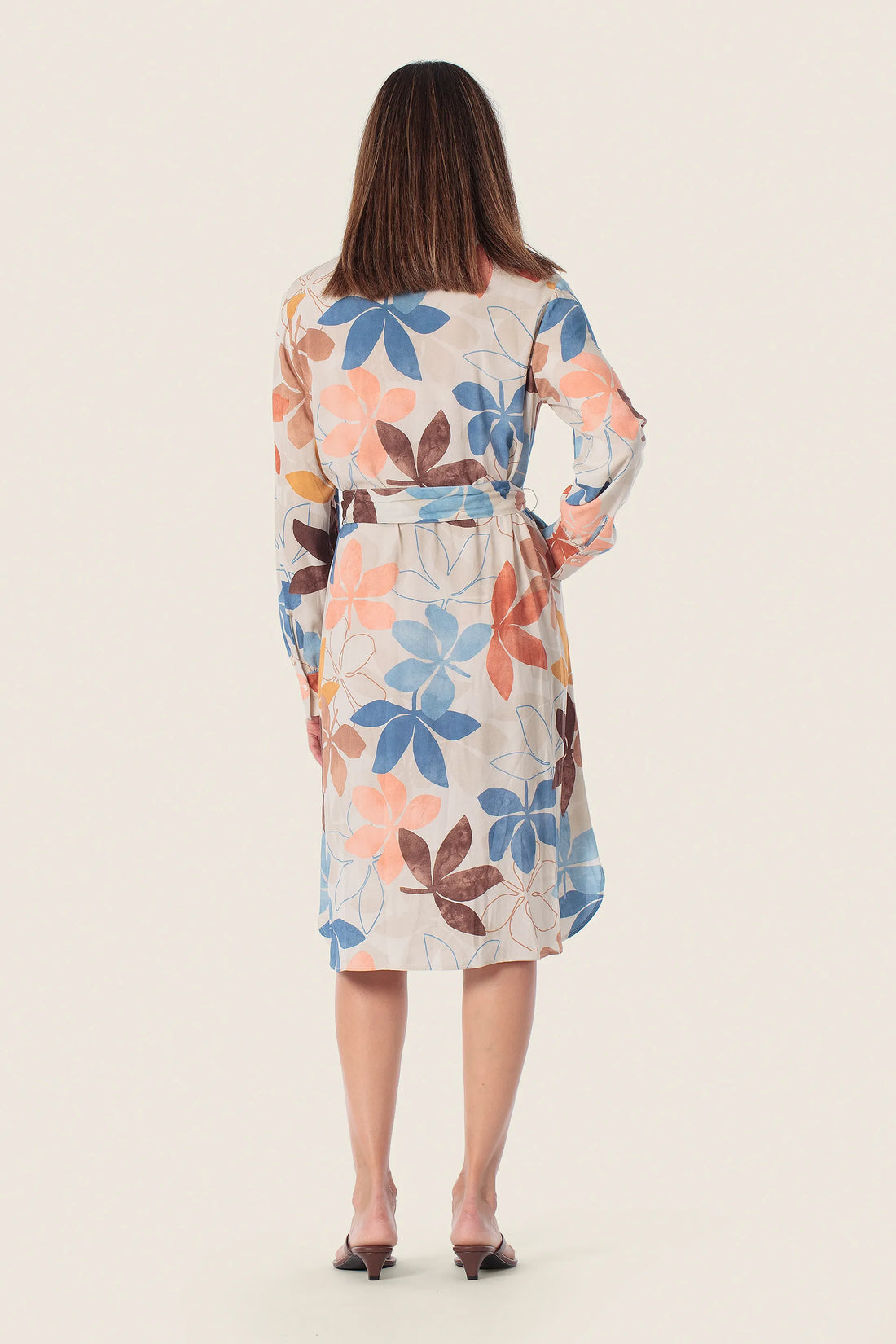 Gerry Weber Beige Elm Tree 0 Shirt Style Printed Dress SKU: N68518_393 Image 02