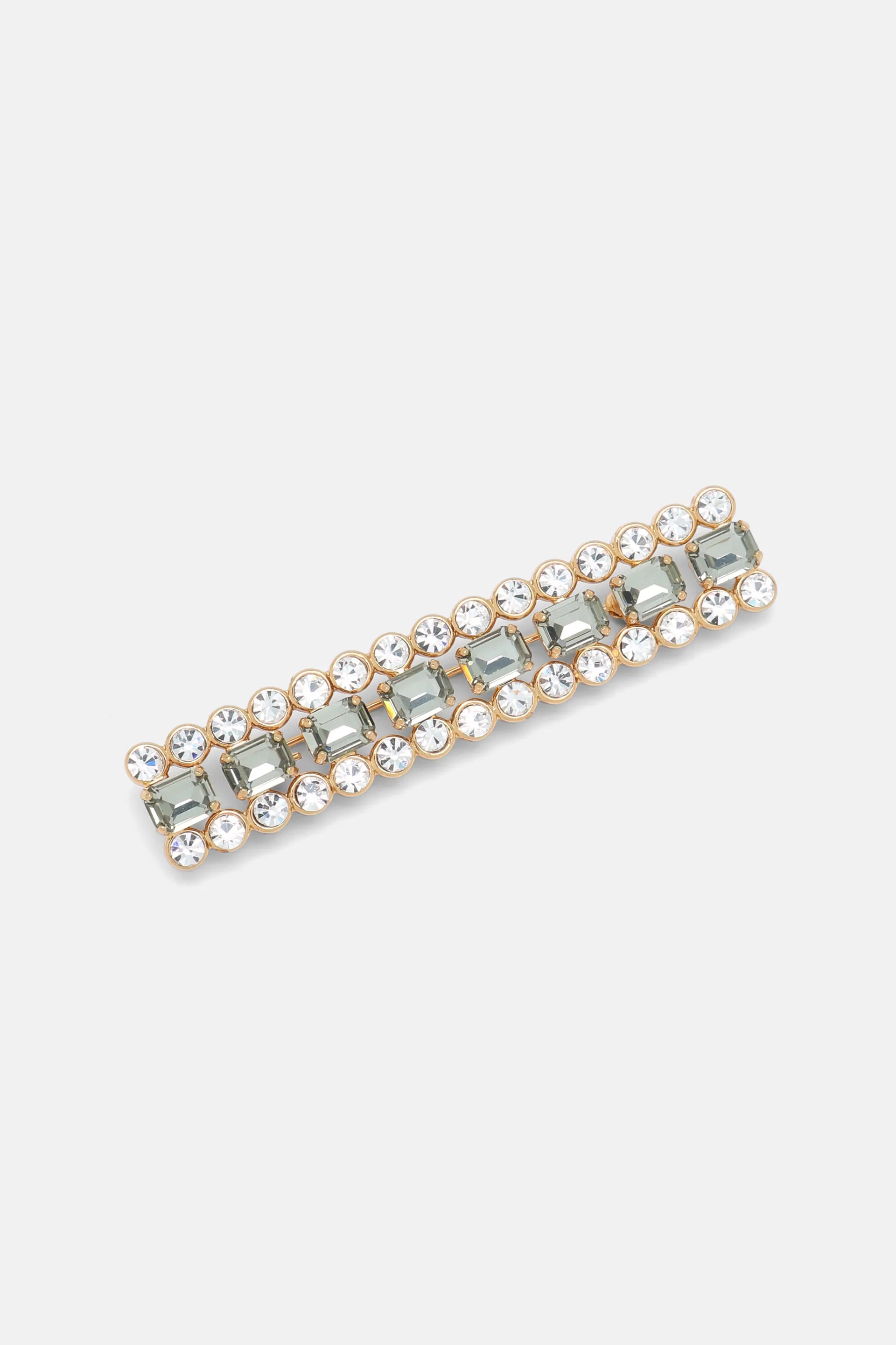 Luisa Spagnoli Fumo/Nickel/Oro Women Nabrezina - Crystal-Embellished Brass Brooch SKU: NABREZINA_0068 0001 0002 Image 01