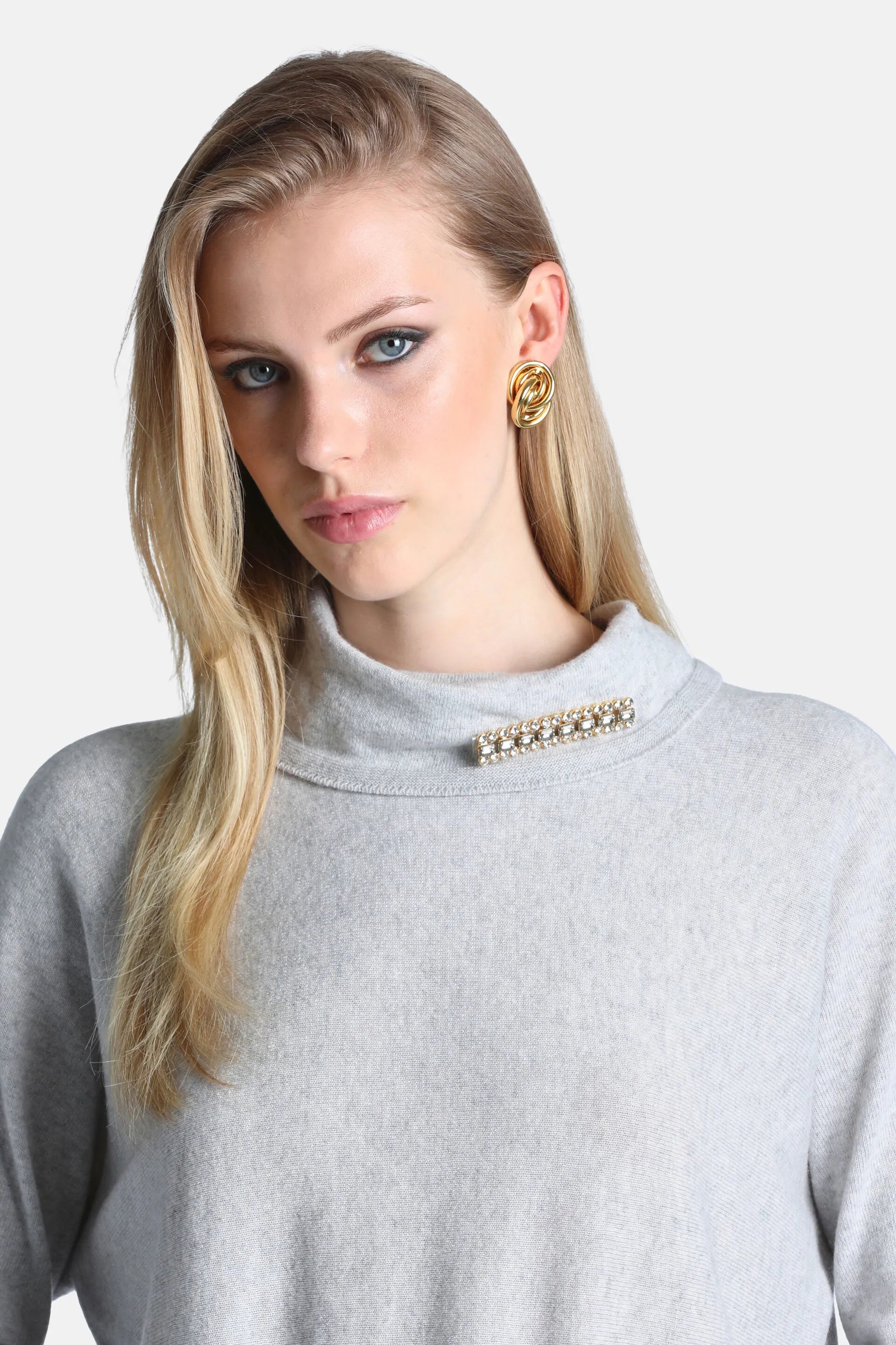 Luisa Spagnoli Fumo/Nickel/Oro Women Nabrezina - Crystal-Embellished Brass Brooch SKU: NABREZINA_0068 0001 0002 Image 02