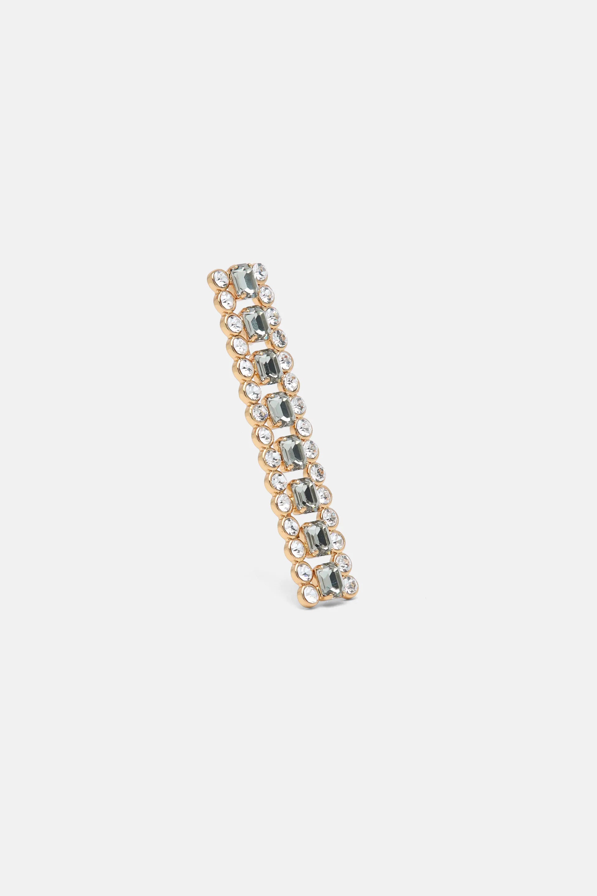 Luisa Spagnoli Fumo/Nickel/Oro Women Nabrezina - Crystal-Embellished Brass Brooch SKU: NABREZINA_0068 0001 0002 Image 03
