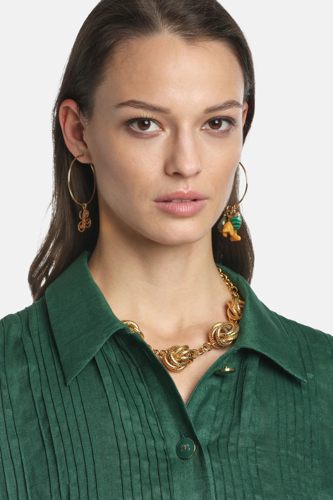 Luisa Spagnoli Toni Verdi/Giallo/Oro Women Nandu - Charm Earrings SKU: NANDU_3254 0002 Image 02