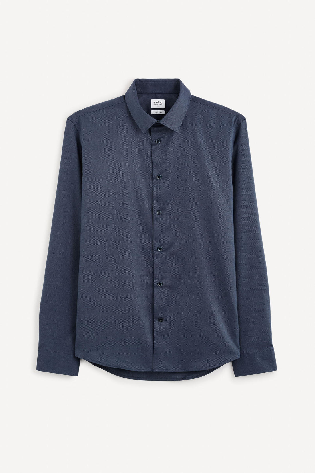 100% Cotton Oxford Slim Shirt_NAROX_NAVY_02