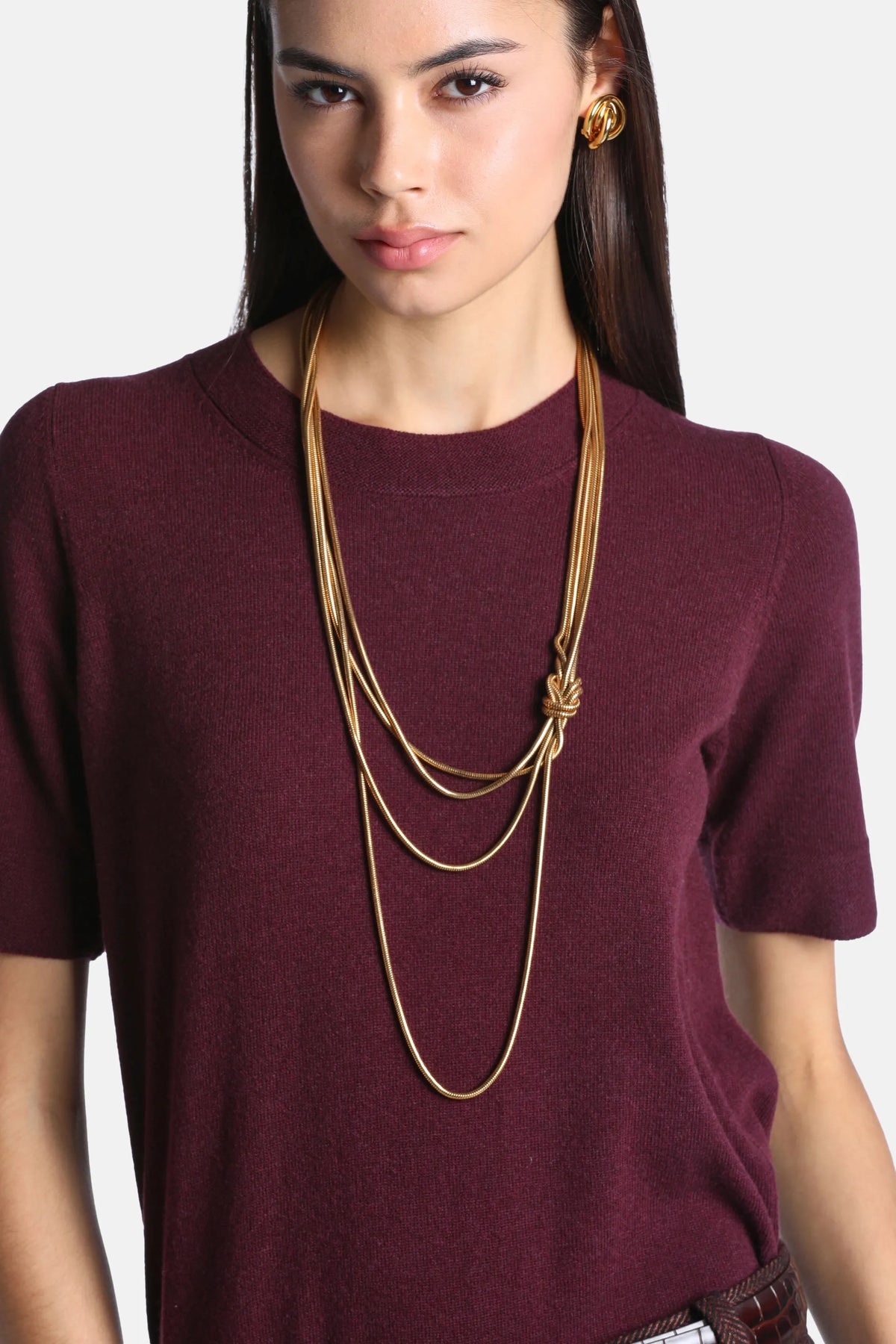 Luisa Spagnoli Oro Women Navali - Multi-Strand Brass Necklace SKU: NAVALI_0002 Image 02