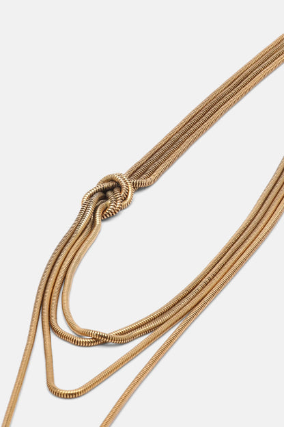 Luisa Spagnoli Oro Women Navali - Multi-Strand Brass Necklace SKU: NAVALI_0002 Image 03
