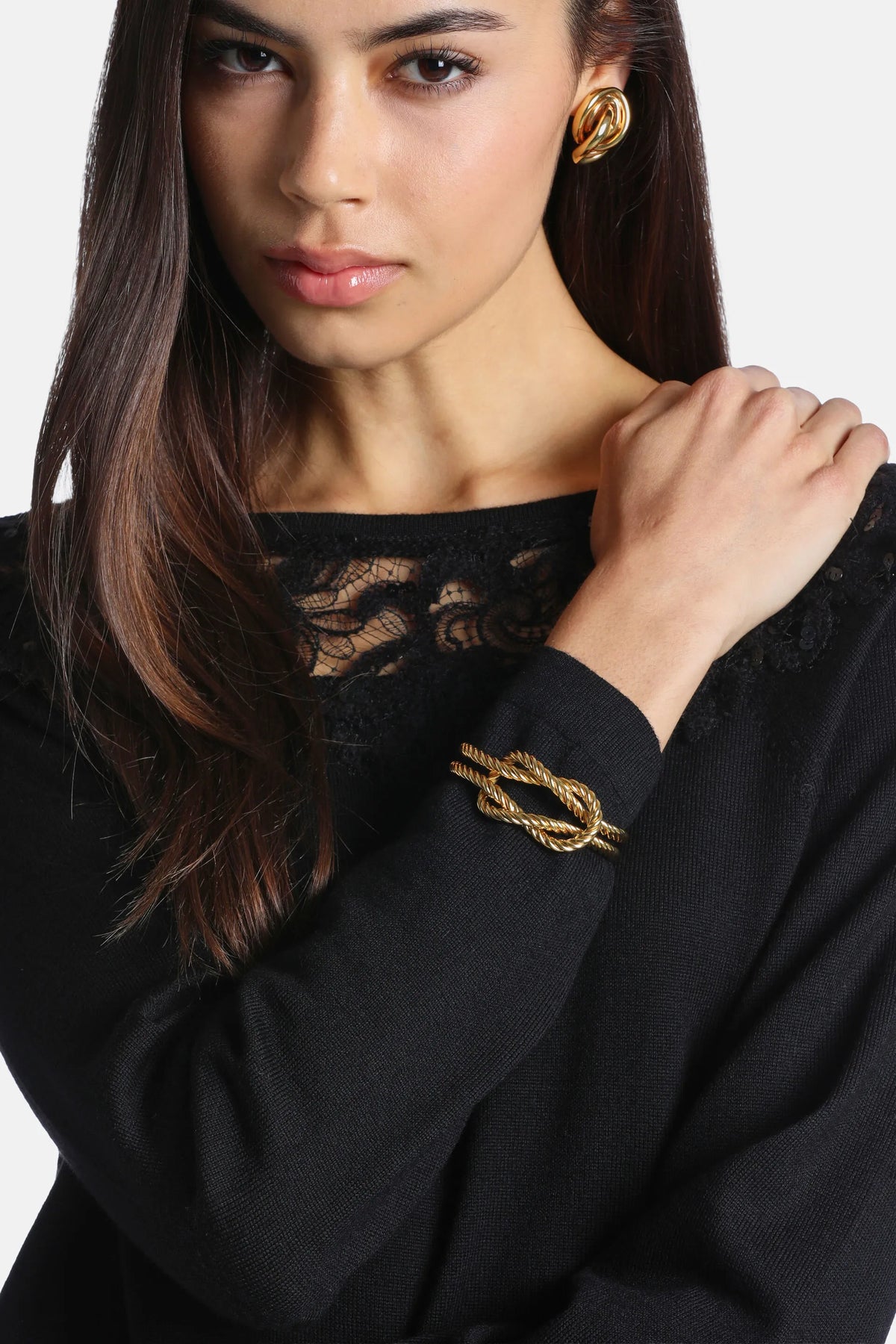 Luisa Spagnoli Oro Women Navigero - Brass Cuff Bracelet SKU: NAVIGERO_0002 Image 02