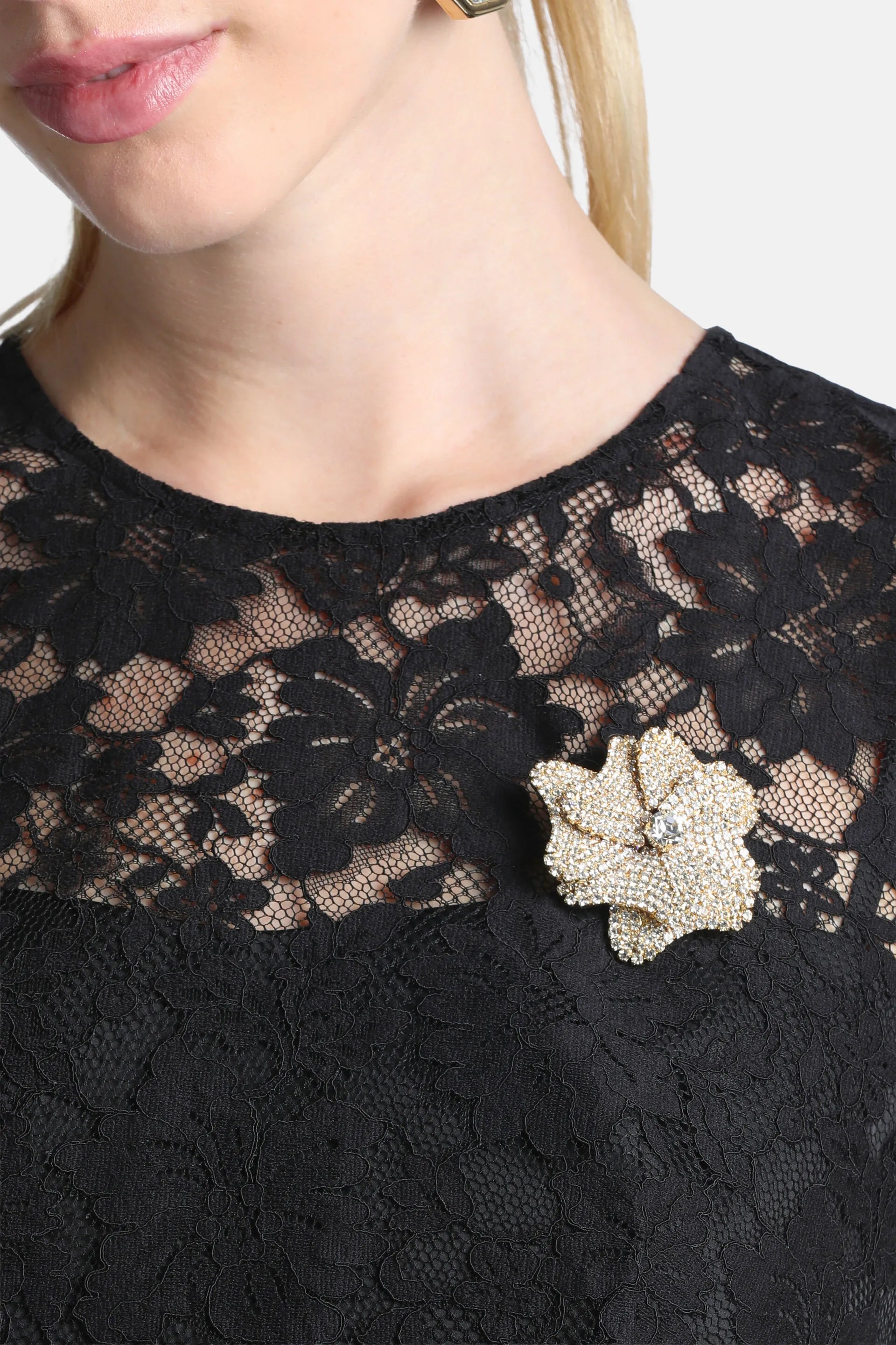 Luisa Spagnoli Nickel/Oro Women Nellore - Floral PavŽ Brooch SKU: NELLORE_0001 0002 Image 02