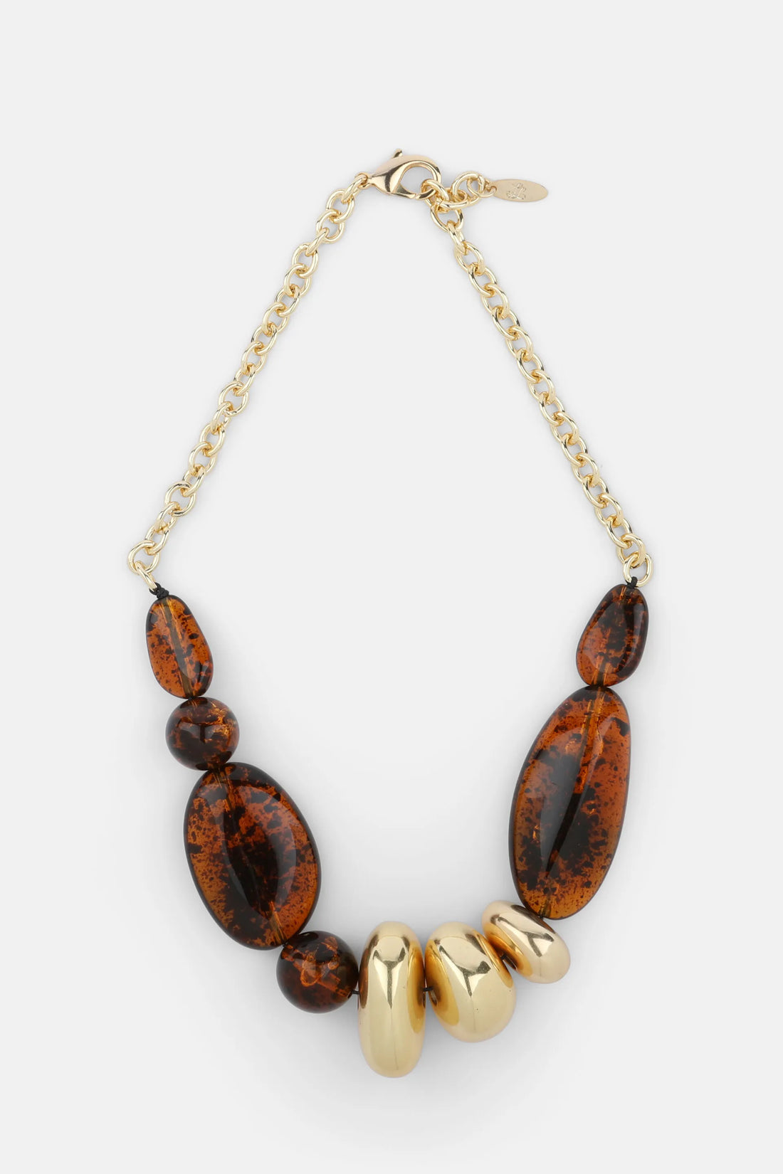 Luisa Spagnoli Ambra/Oro Semilucido Women Nerine - Semi-Rigid Necklace SKU: NERINE_0099 0095 Image 01