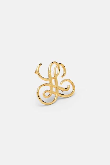 Luisa Spagnoli Oro Women Nerita - Monogram Brooch SKU: NERITA B_0002 Image 03