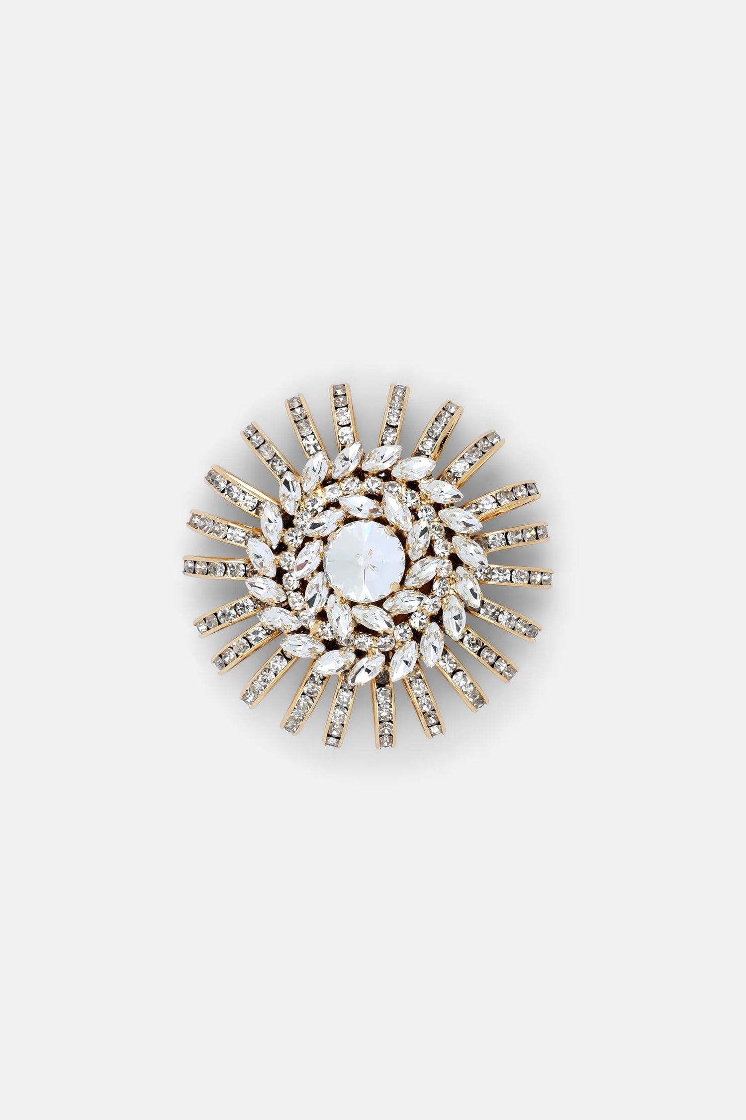 Luisa Spagnoli Nickel/Oro Women Nescio - Crystal-Embellished Brooch SKU: NESCIO_0001 0002 Image 01