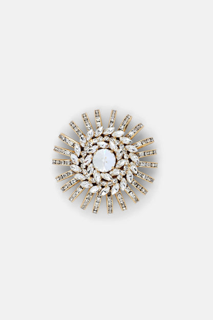 Luisa Spagnoli Nickel/Oro Women Nescio - Crystal-Embellished Brooch SKU: NESCIO_0001 0002 Image 01