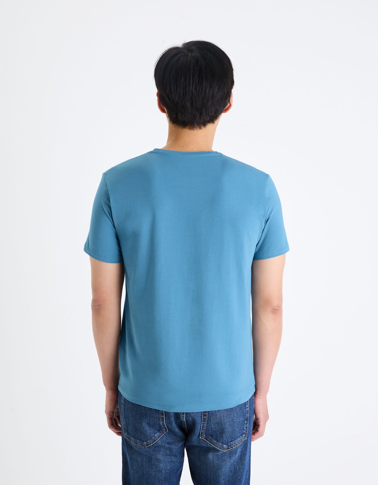 Slim-Neck Stretch Cotton T-Shirt_04