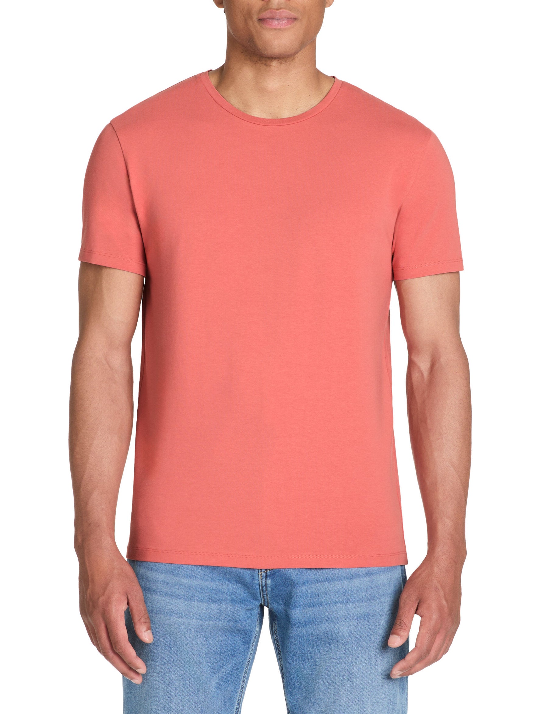 Slim-Neck Stretch Cotton T-Shirt_02