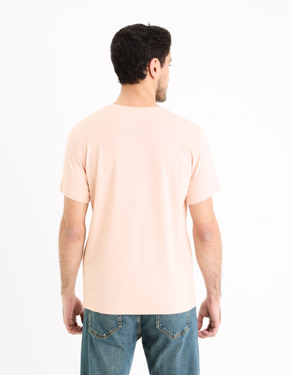 Round-Neck Stretch Cotton T-Shirt_NEUNIR_BOIS DE ROSE_04