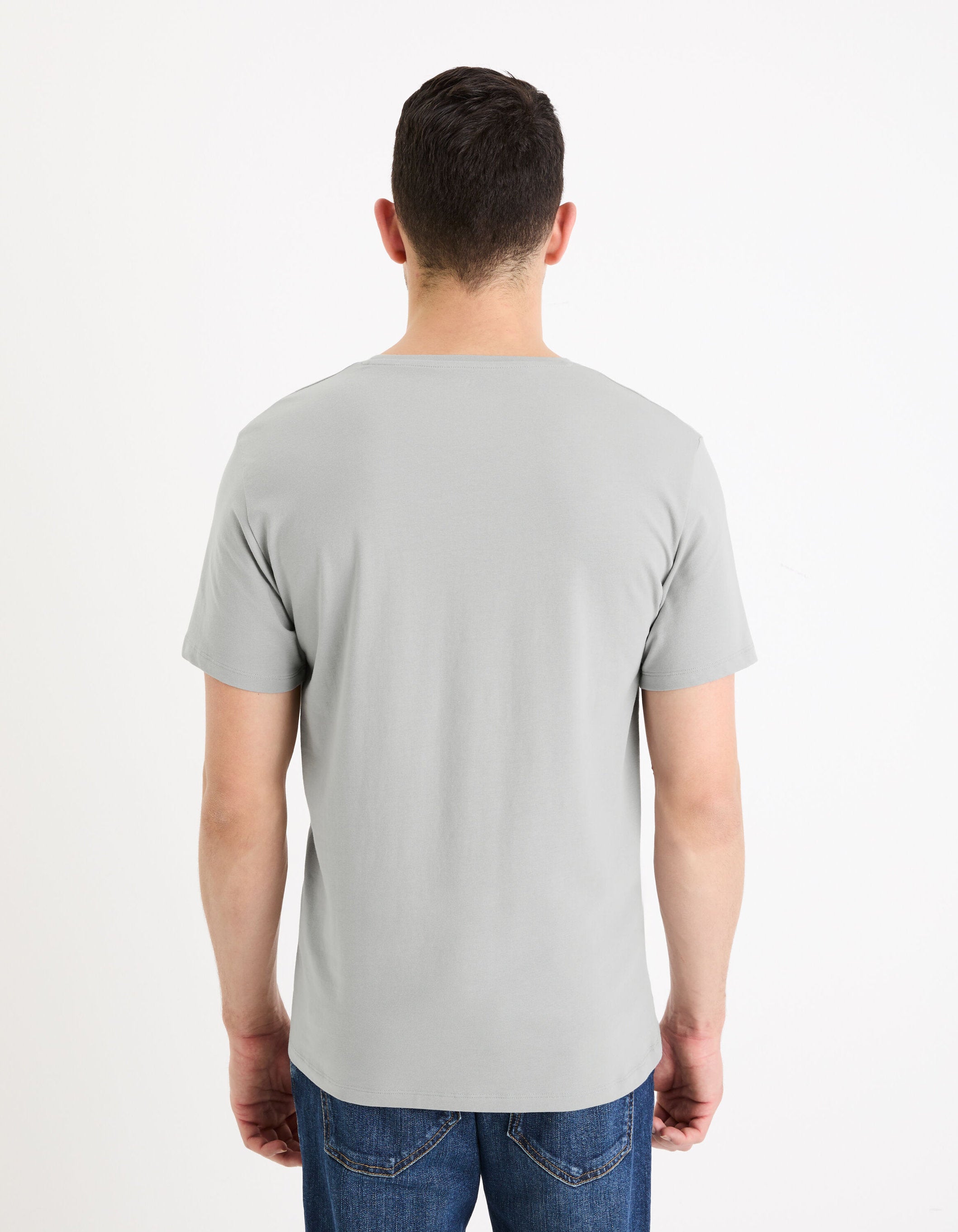 Slim-Neck Stretch Cotton T-Shirt_04