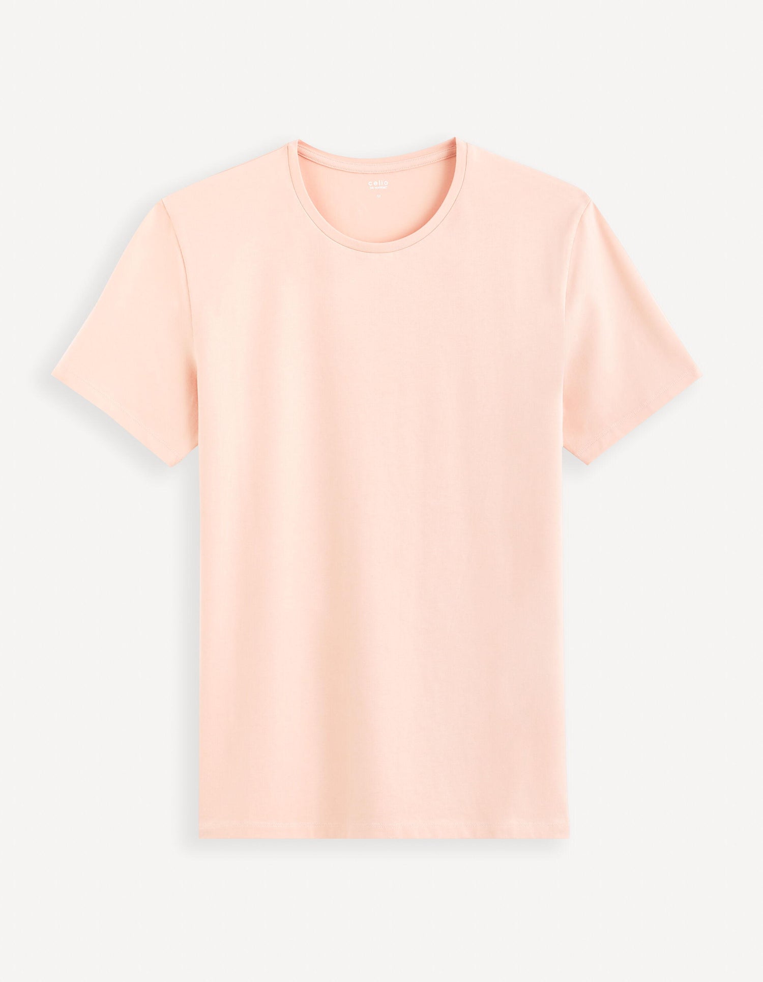 Slim Stretch V-Neck T-Shirt_NEUNIR_LIGHT PINK 01_02