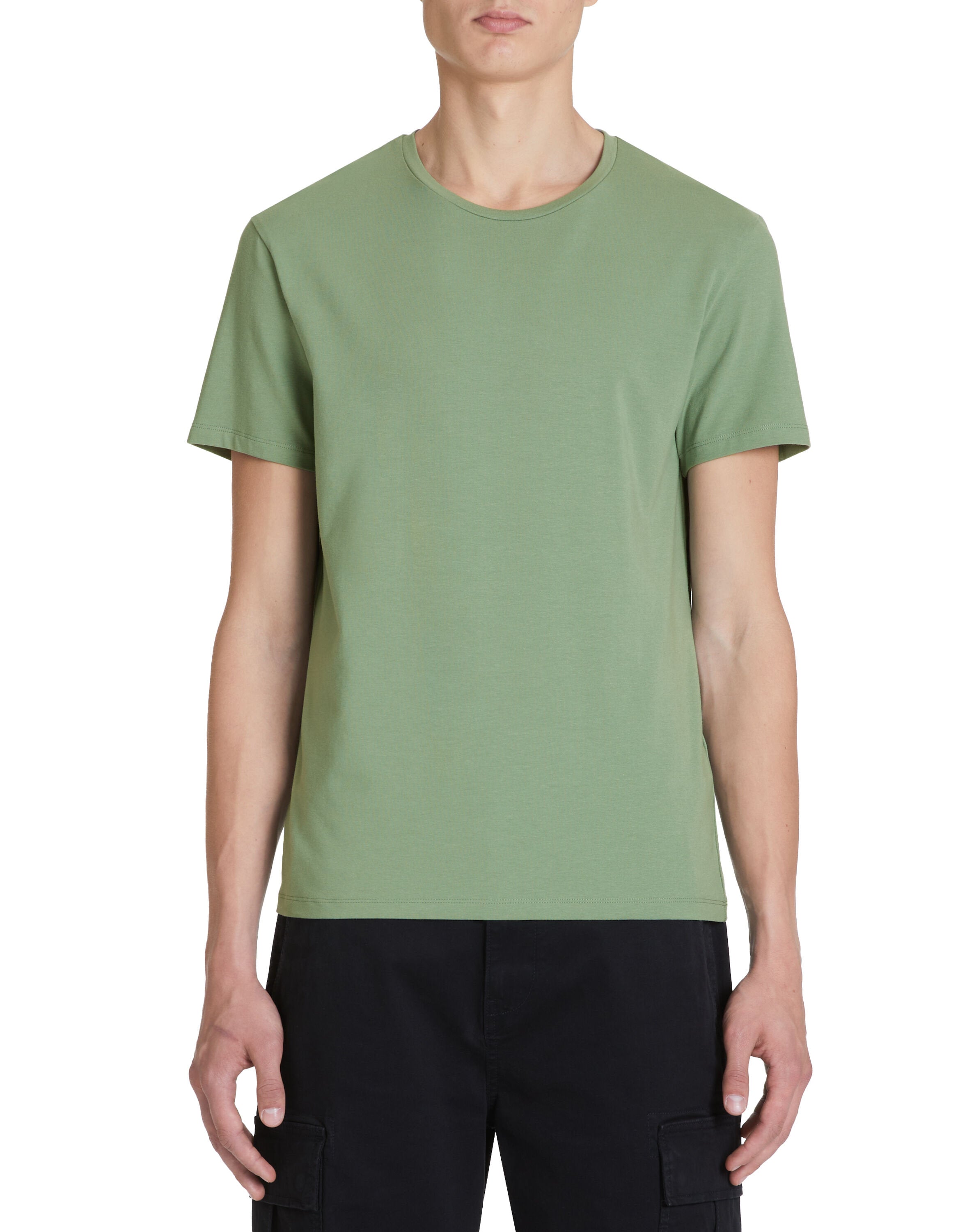 Slim-Neck Stretch Cotton T-Shirt_02