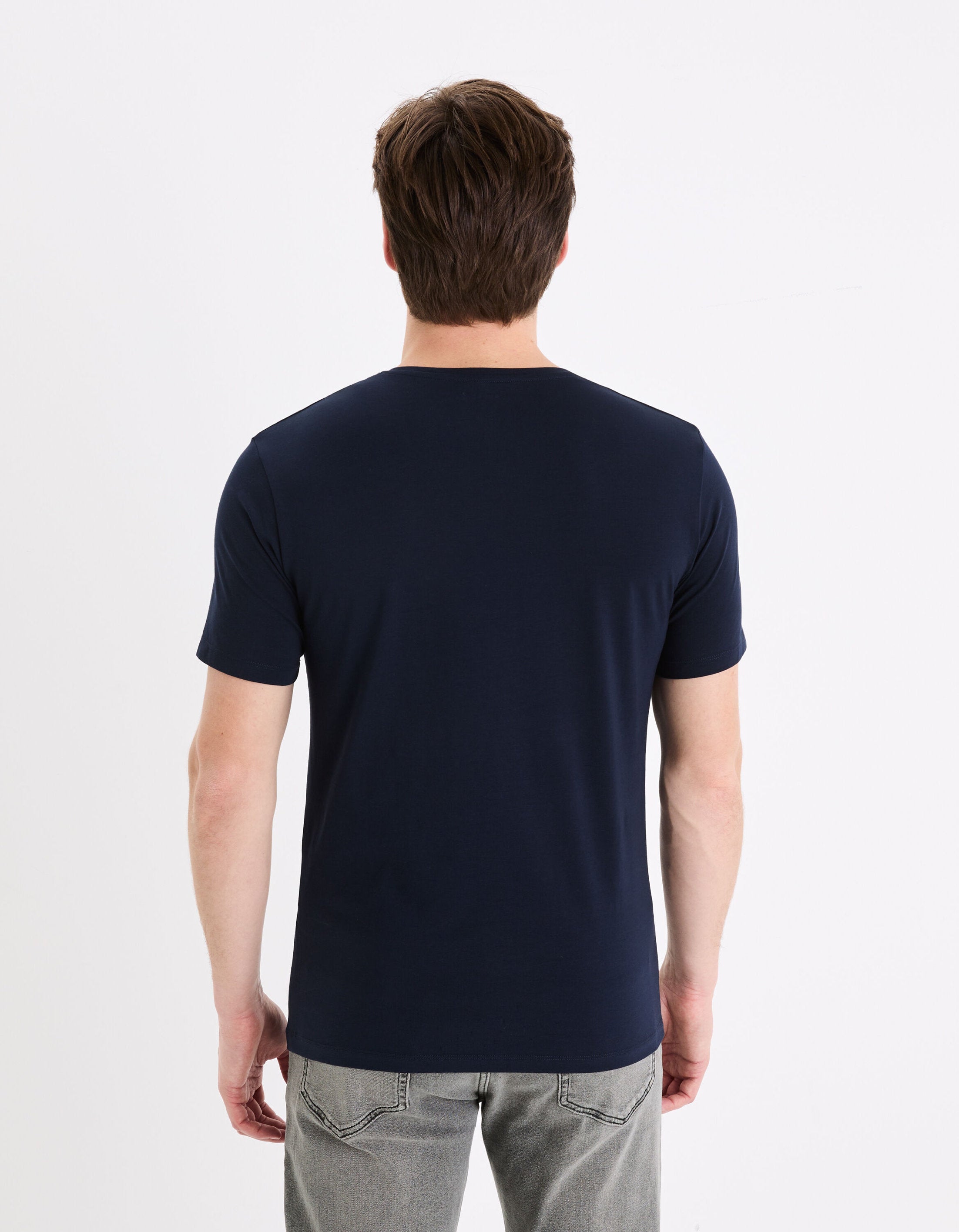 Slim-Neck Stretch Cotton T-Shirt_04