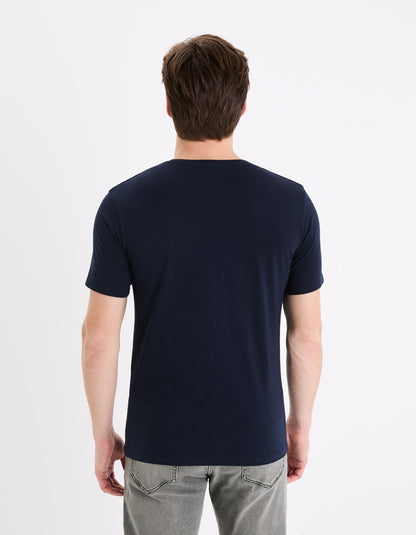 Slim-Neck Stretch Cotton T-Shirt_04