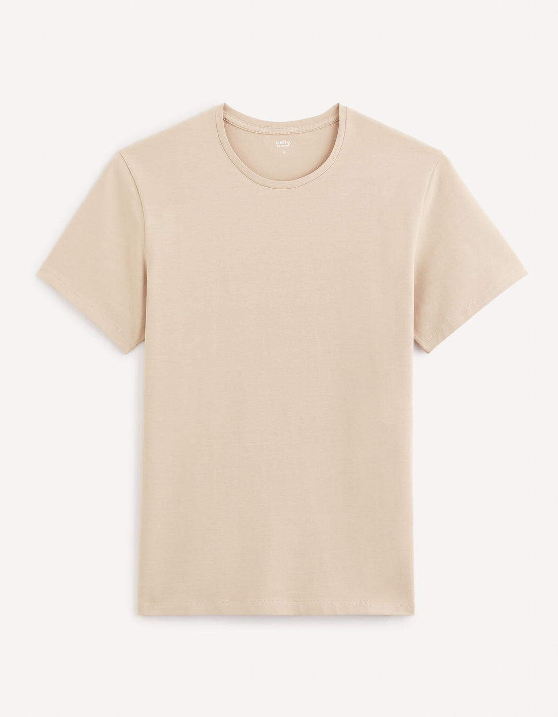 Round-Neck Stretch Cotton T-Shirt_NEUNIR_RAY TAUPE_02