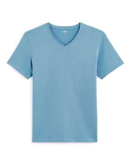 V-Collar Slim T-Shirt In Stretch Cotton_01