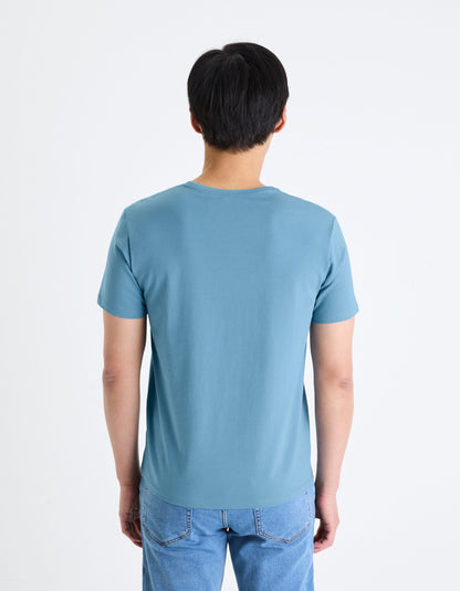 V-Collar Slim T-Shirt In Stretch Cotton_04