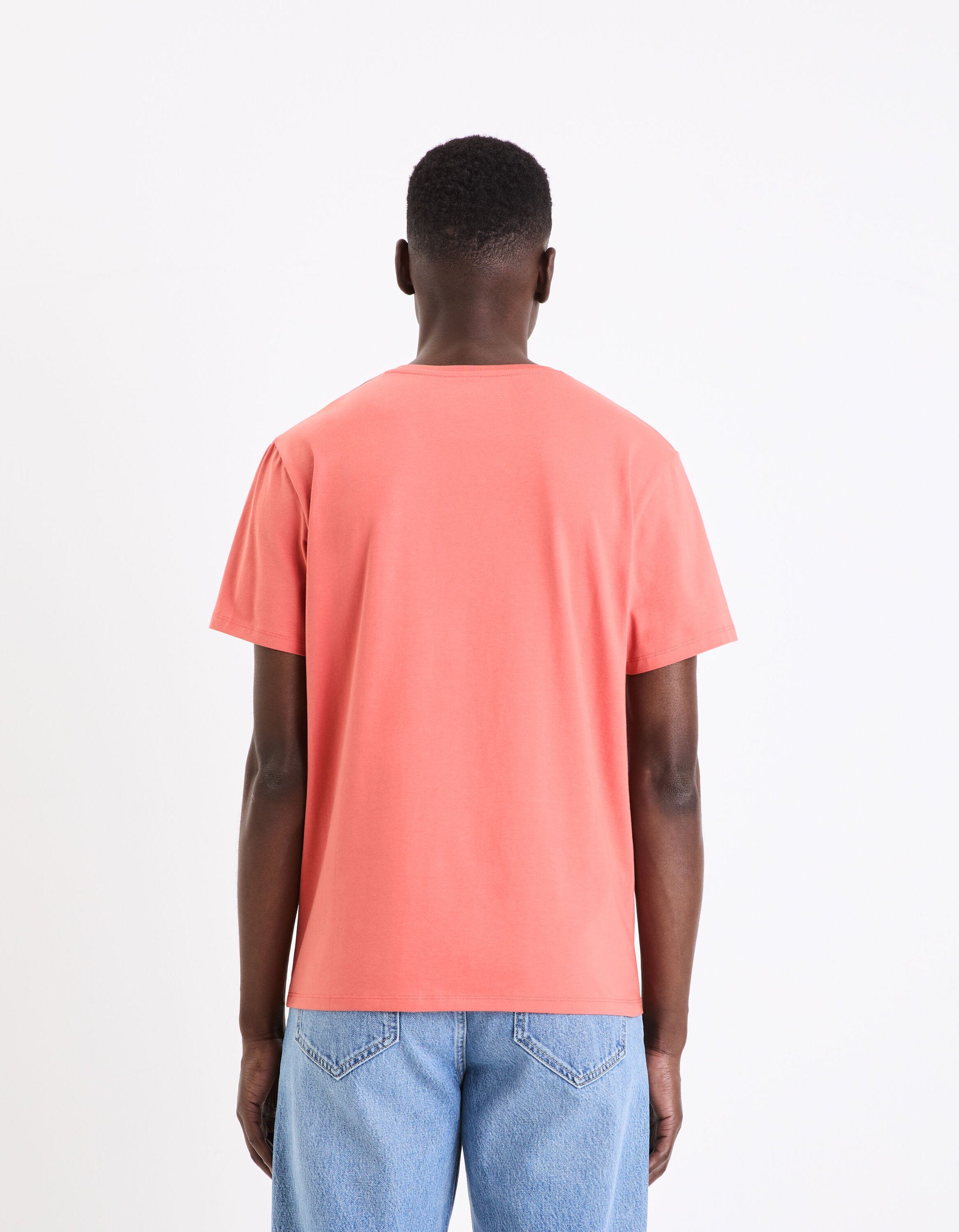 V-Collar Slim T-Shirt In Stretch Cotton_04