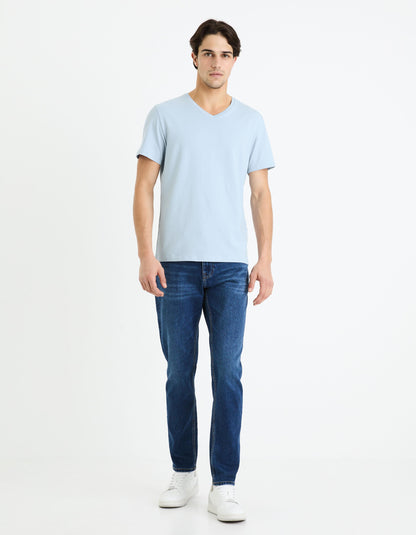 Slim Stretch V-Neck T-Shirt_NEUNIV_LIGHT BLUE 02_03