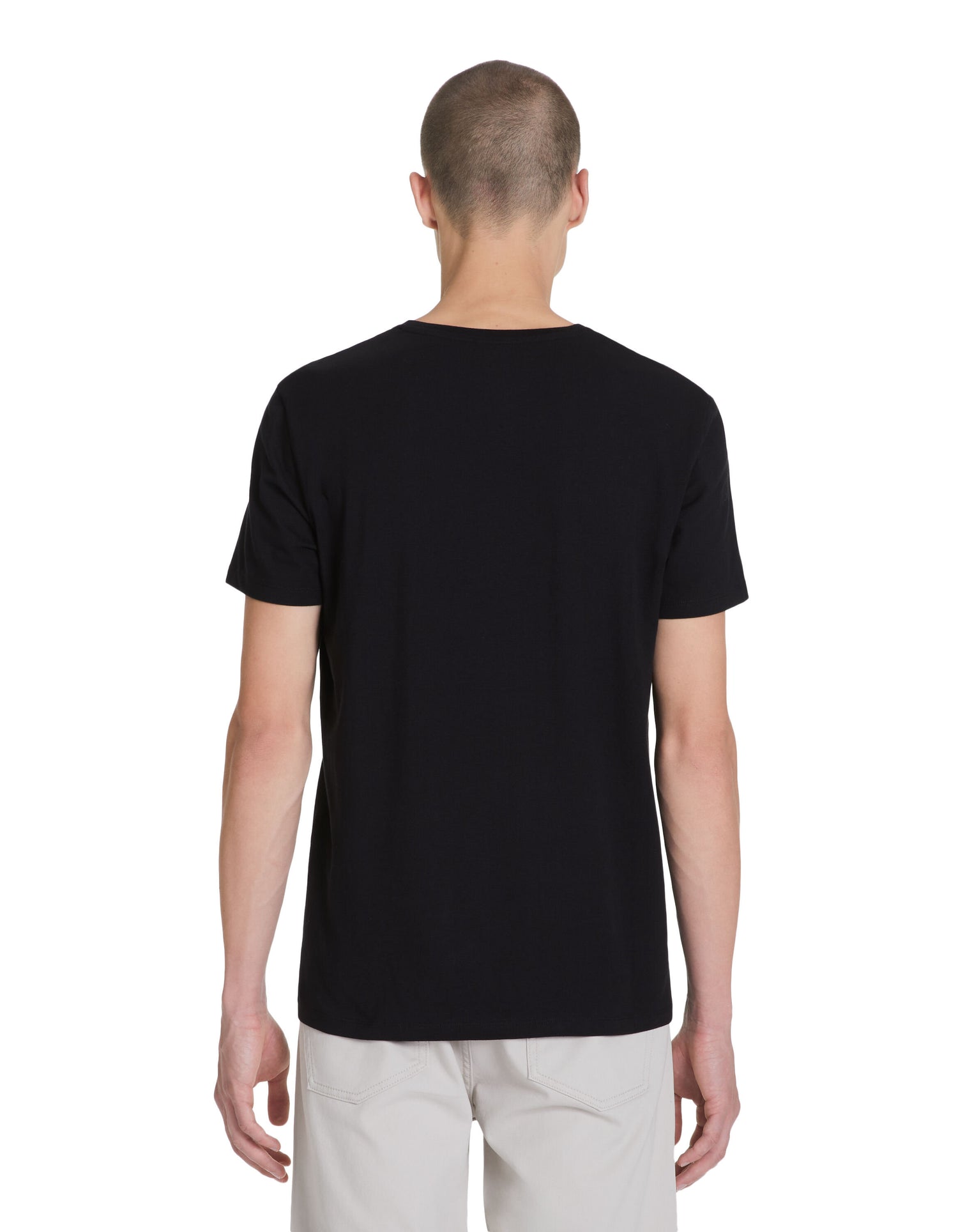 V-Collar Slim T-Shirt In Stretch Cotton_04