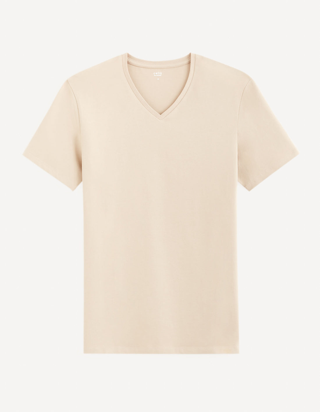 Slim Stretch V-Neck T-Shirt_NEUNIV_RAY TAUPE_01