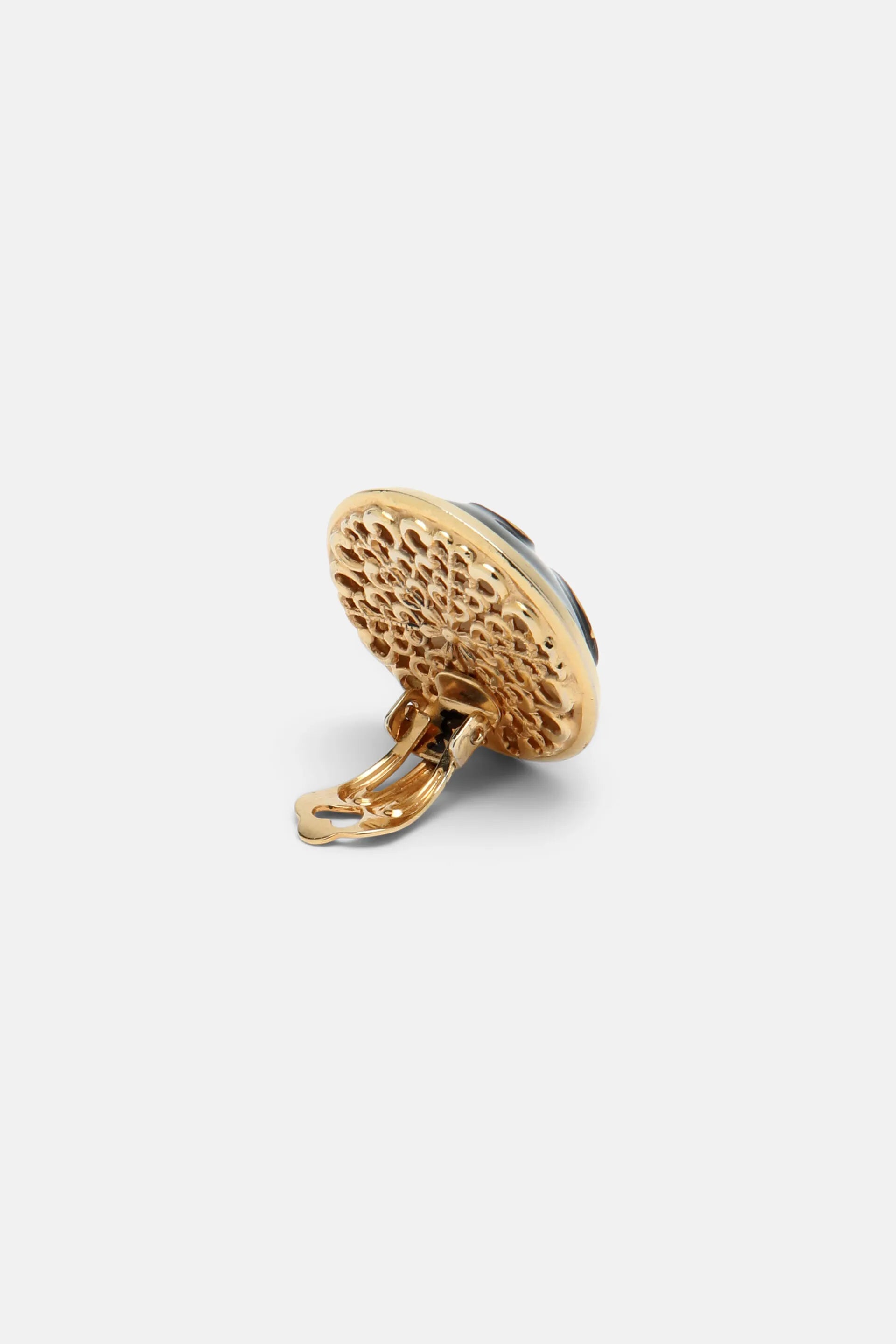 Luisa Spagnoli Nero/Oro Women Niauli - Heraldic Button Earrings SKU: NIAULI_0101 0002 Image 03