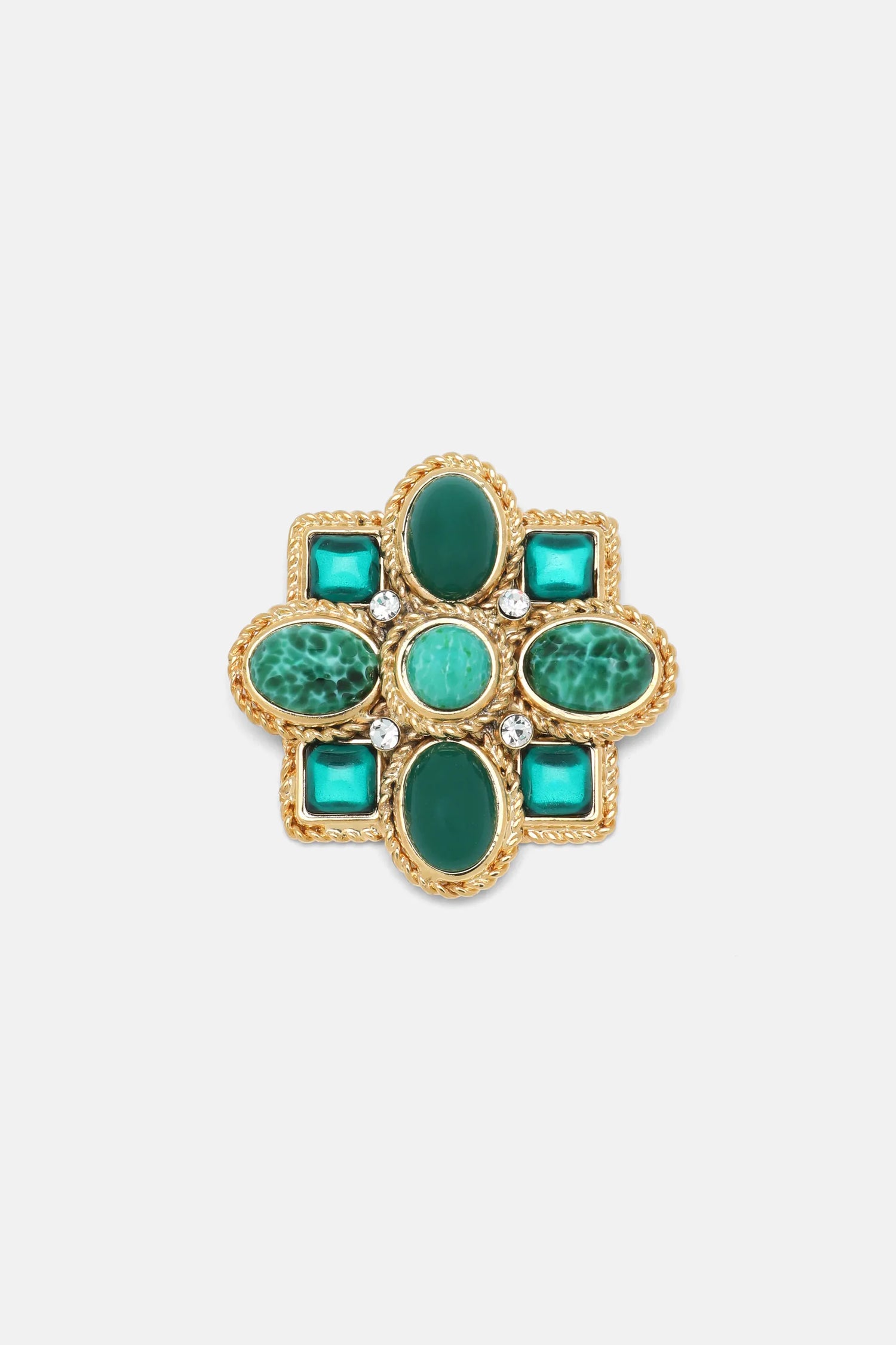 Luisa Spagnoli Verde/Oro Women Nicolet - Floral-Shaped Brooch SKU: NICOLET_0584 0002 Image 01