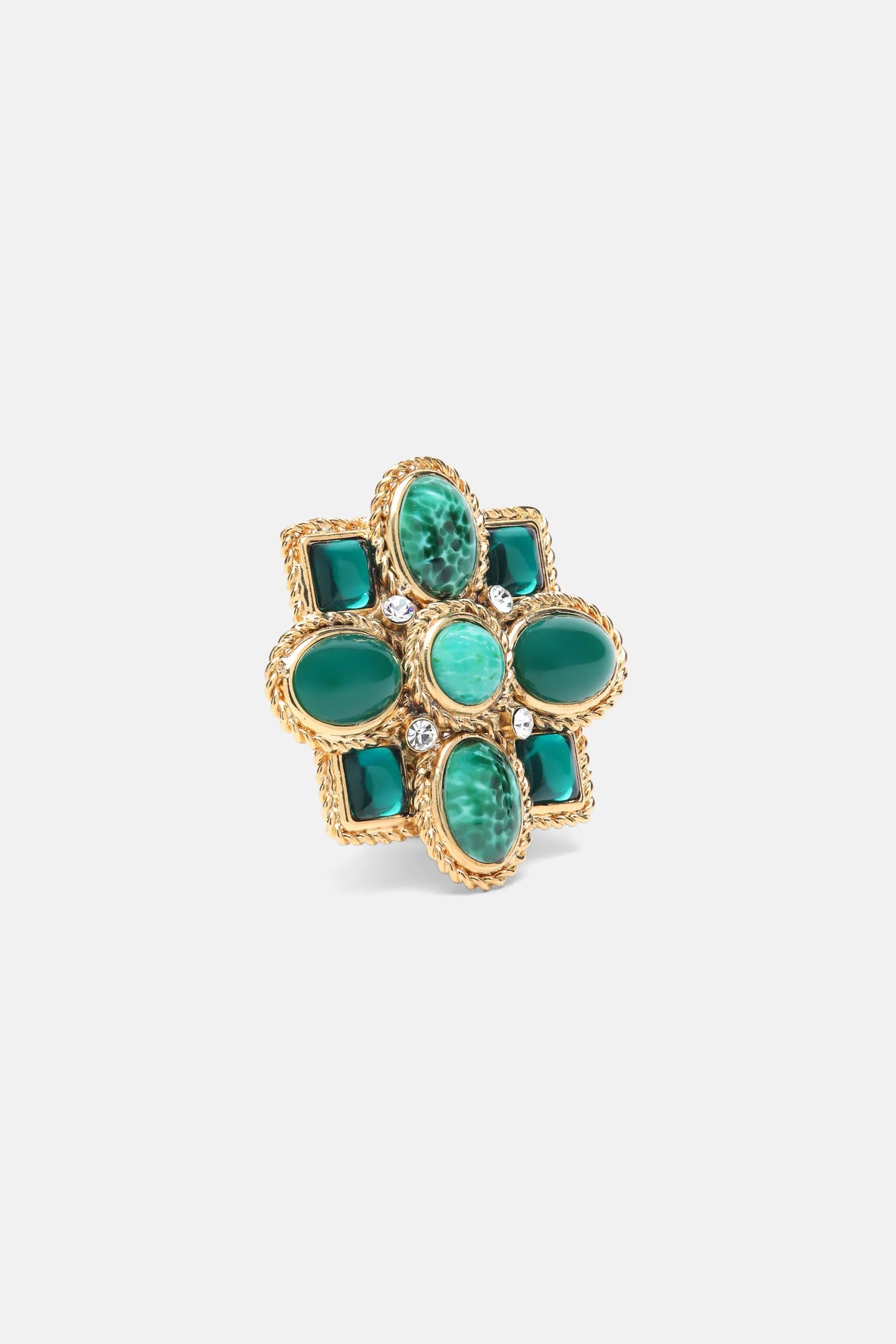 Luisa Spagnoli Verde/Oro Women Nicolet - Floral-Shaped Brooch SKU: NICOLET_0584 0002 Image 03