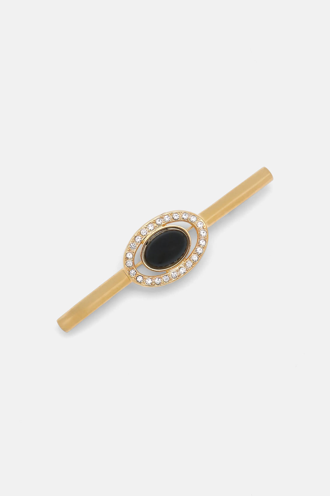 Luisa Spagnoli Nero/Nickel/Oro Women Nipplo - Crystal-Embellished Cabochon-Effect Brooch SKU: NIPPLO_0101 0001 0002 Image 01