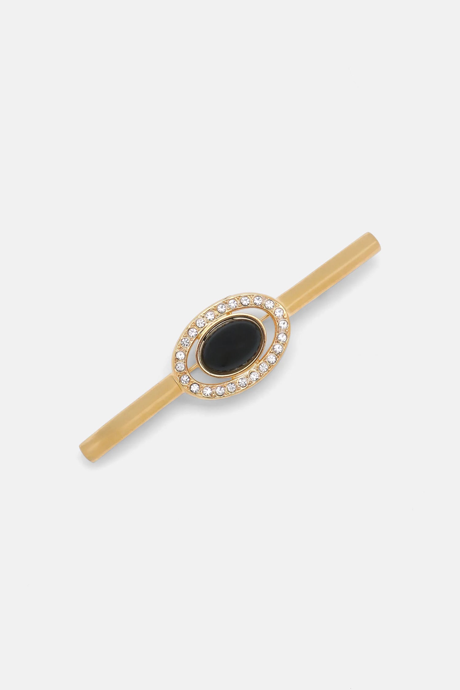 Luisa Spagnoli Nero/Nickel/Oro Women Nipplo - Crystal-Embellished Cabochon-Effect Brooch SKU: NIPPLO_0101 0001 0002 Image 01
