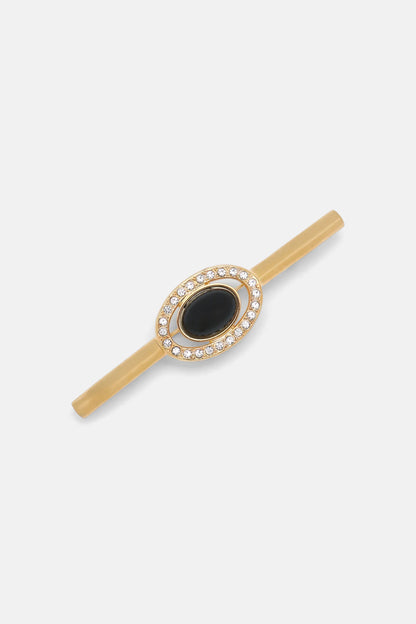 Luisa Spagnoli Nero/Nickel/Oro Women Nipplo - Crystal-Embellished Cabochon-Effect Brooch SKU: NIPPLO_0101 0001 0002 Image 01