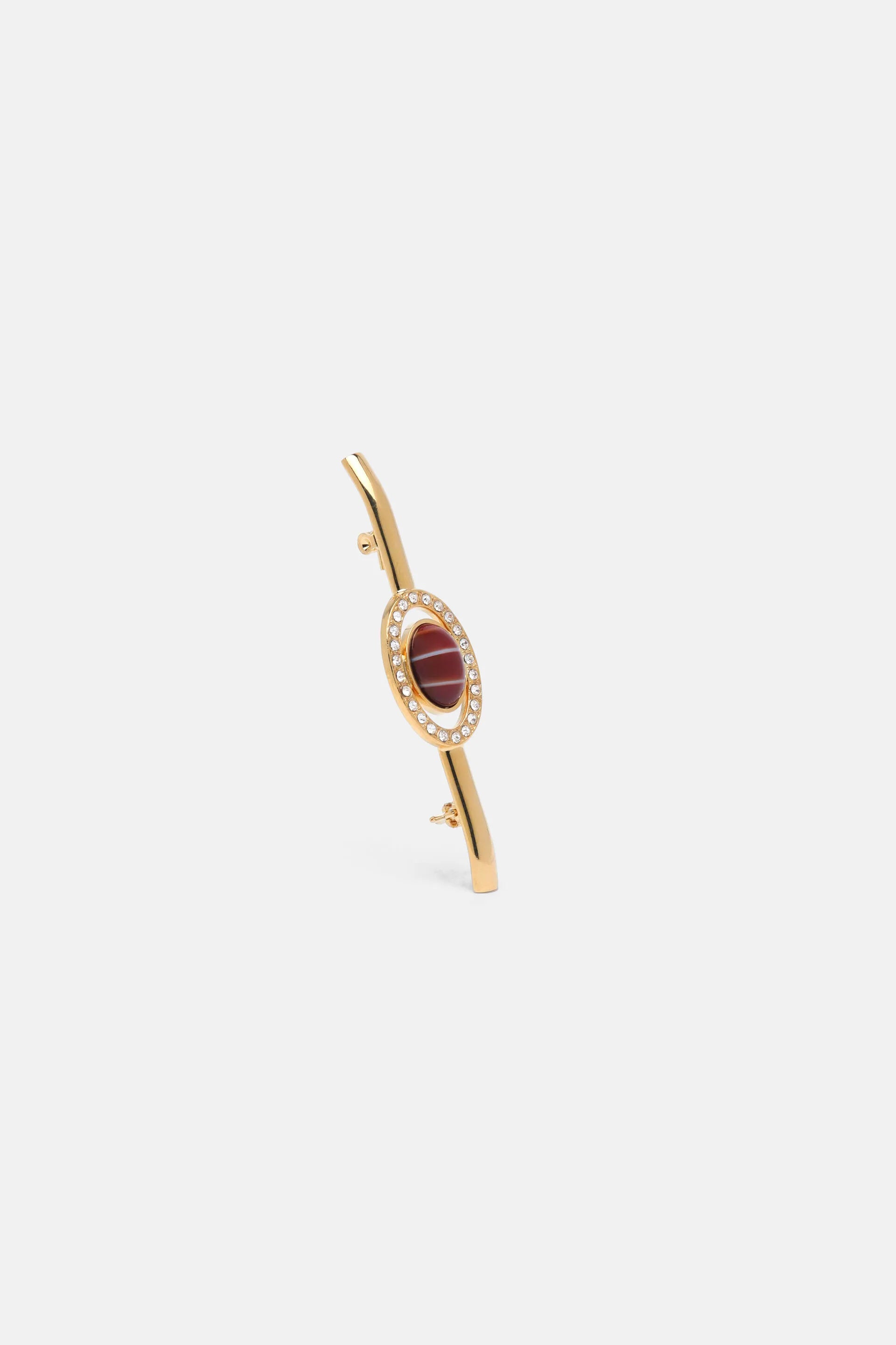 Luisa Spagnoli Rosa/Nickel/Oro Women Nipplo - Crystal-Embellished Cabochon-Effect Brooch SKU: NIPPLO_0383 0001 0002 Image 03